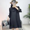 Sanzhai 2024 primavera nuevo vestido suelto de talla grande para mujer plisado bordado con cuentas moda de moda para mujer plisado