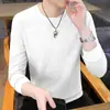 Sudadera tipo camiseta transfronteriza para hombre, manga larga, cuello redondo, nuevo color liso, casual, moda, versátil, manga larga para primavera y otoño