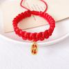 Nuevo gatito cachorro de comercio exterior cuerda roja seguro para mascotas collar de bloqueo rico gato ajustable collar de joyería de oro de imitación