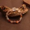 Pulseira Cubo de Açúcar Raposa de Nove Caudas de Cristal Multicolor Natural para Mulheres, Estilo de Luxo Leve da Moda, Pulseira de Alta Qualidade com Temperamento Único de Nicho