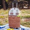 Cesta de piquenique Yiran para saída de primavera, tipo com haste retrátil, caixa de refeição externa multifuncional, recipientes para alimentos com isolamento térmico, cesta de piquenique de rattan com rodas