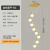 Luz de Escada Bola Estilo Meio do Século Apartamento Loft Lustre Sala de Estar Casa Oca Duplex Escadaria Lustre Longo Giratório