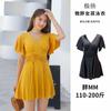 Traje de baño de una pieza para mujeres de talla grande (hasta 200 libras), oculta el vientre, adelgazante, cálido, estilo falda fruncida, conservador, para mujeres de talla grande con busto grande.