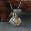 Colgante de collar con patrón de rama calada y lanugo para mujer, tipo píldora de incienso retro Temu, versátil y de alta gama, se puede abrir