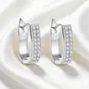 Lujo Ligero, Exquisitos, Simples y Versátiles, Pendientes Incrustados de Circonita, Pendientes Geométricos de Circonita, Diseño de Nicho con un Toque de Alta Gama