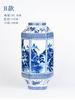Cerâmica Jingdezhen Vaso Azul e Branco Hexagonal Arranjo de Flores Decoração de Sala de Estar Rack Antigo de Varanda Decoração Suave Gabinete de TV