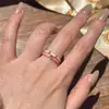 Anel Colorido Retro Dopamina com Zircônia Esmaltada Estilo Francês Anel Camada para Dedo Indicador para Mulheres