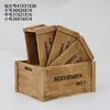 Caja de Almacenamiento Exterior Caja con Marco de Madera Frutal Caja de Almacenamiento Caja de Madera para Supermercado Caja de Madera Retro Caja de Madera Rectangular Decoración Shi Huai
