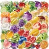 50 peças Adesivos Transparentes de PET Cristalino para Frutas e Vegetais para Diário, Celular, Decoração de Mala