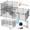 Valla para Mascotas con Combinación Libre, Valla para Perros con Malla de Hierro Encriptada, Valla para Gatos para Uso en Interiores y Exteriores, Barrera Popular para Mascotas