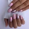 Manicura de color sólido Flash Aurora Uña postiza cuadrada de longitud media europea y americana Pieza de belleza para uñas Aurora 24 piezas