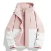 Chaqueta rosa para mujer, nuevo modelo de otoño 2026, tres en uno, súper elegante para personas petite, chaqueta de senderismo