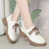Zapatos de cuero estilo británico para mujer 2024 nuevos zapatos de mujer de primavera y otoño con cordones zapatos de una sola capa zapatos de trabajo negros bidireccionales mocasines de suela gruesa