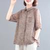 Vestido de Madre 2025 Estilo Occidental Traje de Algodón y Lino Verano Nuevo Top Estampado para Mujeres de Mediana Edad y Mayores Pantalones Harlan Conjunto de Dos Piezas