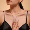 Collar para Clavícula Rueda de la Fortuna Lazo Conchas Shijia Perlas Circonita Acero de Titanio Chapado Eléctrico PVD Oro Real Joyería que No se Desvanece para Mujeres