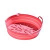 Venda quente transfronteiriça dobrada air fryer assadeira silicone bandeja de silicone bandeja de alta temperatura resistente bandeja redonda tapete de churrasco fácil de limpar