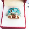 Dinghao Wish Suministro Transfronterizo Creativo Nuevo Resina Árbol Flor Accesorios Anillos Vintage Joyería Popular Europea y Americana para Mujer