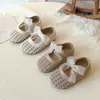 Zapatos de Princesa para Niñas 2026 Primavera y Otoño Nuevo Estilo Malla con Lazo Planos Estilo Coreano Bebé Suela Suave Zapatos de Piel