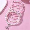 Pulseira de Meninas Bonitas Imitação de Pérola Cor Resina Cereja Pingente Pulseira Princesa Pulseira Infantil