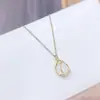 2023 Novo colar de calcedônia rosa feminino corrente de clavícula em ouro 14K joia de moda coreana colar joia atacado