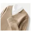 24 Otoño Invierno Nuevo Suéter de Cachemira para Hombre Cuello en V Jersey Color Sólido Tejido Casual de Negocios Manga Larga Tejido Base Suéter de Lana