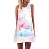 Vestido colete longo de verão com estampa animal digital 3D, gola redonda, estilo europeu e americano