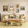 Pintura decorativa para sala de estar estilo retro francés pintura colgante de lujo de alta gama para pared de fondo de sofá estilo europeo mural colgante de pared para nicho