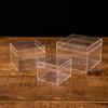 Caja de Plástico Transparente Cuadrada Personalizada con Tapa Acrílico Comida Snack Boda Caja de Dulces Caja de Almacenamiento de Escritorio