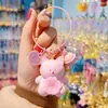 Nuevo Llavero de Flor de Dibujos Animados Sosteniendo un Animal Pequeño para Mujer, Lindo, a la Moda, Exquisita Muñeca de Resina, Llavero, Colgante para Bolso