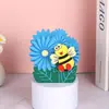 Artesanato de Madeira Novo Transfronteiriço Papelaria Infantil Porta-Canetas Formato de Flor Desenho Animado Inseto Porta-Canetas de Mesa