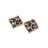 Pendientes Retro Dorados Geométricos con Estampado de Leopardo para Mujer Otoño e Invierno Nicho Lujo Accesible Pendientes Elegantes de Gama Alta Pendientes Versátiles Exquisitos