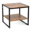Personalización Transfronteriza Soporte para Mini Refrigerador Cuadrado de Doble Capa de 20 pulgadas Mesa Auxiliar de Madera para Sala de Estar, Dormitorio, Oficina Soporte de Mesa Pequeña