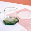 Molde para Posavasos de Resina de Cristal DIY con Ranura Hexagonal Almohadilla Aislante Térmico Base para Borde de Mesa Venta al por Mayor en Stock