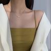 Collar de doble capa apilado, estilo frío, sencillo, de plata de ley, cadena de clavícula para mujer 2021.