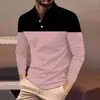Camisa polo de manga larga transfronteriza, una prenda superior para hombre elegante y lujosa con un tacto de alta gama y un cuello clásico