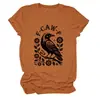 Amazon eBay sitio independiente moda personalizada para mujer hueca flor de cuervo cuello redondo manga corta camiseta