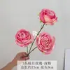 3 Rosas da Lua Amor Artificial com Toque de Luxo, Flores Artificiais para Decoração de Casamento, Decoração Suave de Hotel, Arranjo Floral, Exibição de Rosas