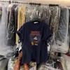 Camiseta de Manga Curta Estampada Cartoon Retro Coreana de Verão para Mulheres Nova Solta Estilo Preguiçoso Versátil Gola Redonda Top