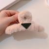 Clip de pelo de felpa para otoño e invierno, bonito clip para el pelo Mao para mujer, disco para la cabeza, clip de pelo de tiburón, clip grande para la cabeza