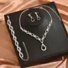 Moda Amazônia Europeia e Americana Colar Brincos Pulseira de Strass Cristal Colorido Casamento Terno de Três Peças