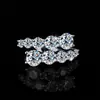 Anillo de plata de ley S925 de stock de fábrica con moissanita, anillo de plata con incrustaciones de moissanita estilo niche ins, joyería para el dedo