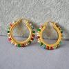 Pendientes elegantes de estilo bohemio retro para mujer, de estilo festivo, con cuentas de piedra real de color, a la moda y con personalidad, de estilo europeo y americano.