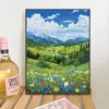 Pintura al Óleo Digital DIY de Paisaje al Atardecer, Pintura al Óleo Pastoral Pintada a Mano, Pintura al Óleo Acrílica Pintada a Mano