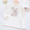 Camisa básica para niñas, ropa de otoño gruesa con forro polar para niños, camiseta interior de estilo occidental con parte superior cálida de terciopelo integrada para otoño e invierno para bebés
