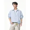 Nueva Camisa Casual de Manga Larga a Rayas Holgada Estilo Americano para Hombre Otoño 2026, Top de Gama Alta para Estudiantes