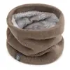 Bufanda de punto de invierno para hombre bufanda cálida para exteriores a prueba de frío para montar forrada de forro polar para mujer nuevo cuello color liso todo a juego