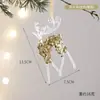 Floco de neve de Natal Árvore de Natal Acrílico Borda Dourada Floco de Neve Transparente Formato de Árvore de Natal Janela Floco de Neve Pêndulo Decorativo