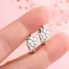Pendientes Simples Cao Shi Xiaohongshu para Mujer, Pendientes con Diseño de Pintura al Óleo Suave para Mujer, Joyería de Flores del Bosque para Uso Diario