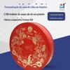 Caixa de Ferro para Embalagem de Bolo da Lua Tradicional Redondo de Meio Outono Caixa de Ferro para Embalagem de Biscoito Bolacha Rolo de Ovo Caixa de Ferro Redonda de Metal