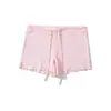 Top regata sexy sem mangas estilo americano, camisole curta de cintura alta justa ao corpo, shorts esportivos fitness de cintura baixa com cordão que abraçam o quadril